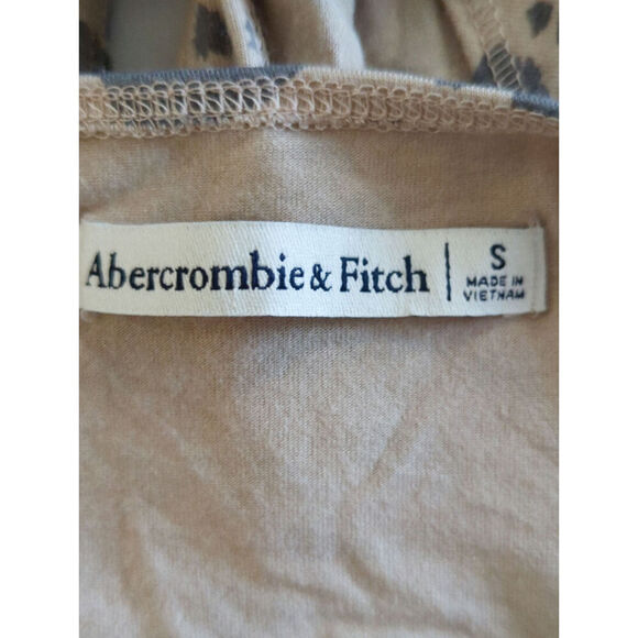 Abercrombie & Fitch Leopard Print Cowl Neck Criss Cross Back Bodysuit Size S - Picture 8 of 9